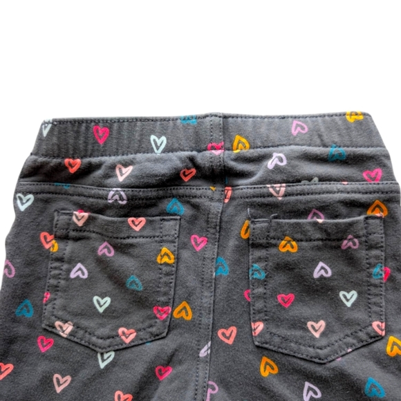 Cat & Jack Girls Cotton Heart Patterned Gray Joggers Leggings Pants Size 5T - Picture 5 of 6